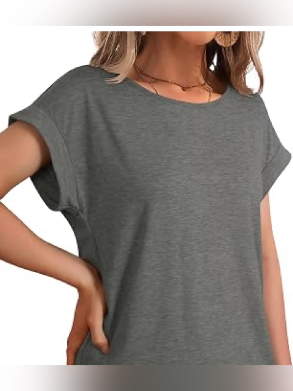 Athleta Heather Gray Short-Sleeve Crew Tee size XS